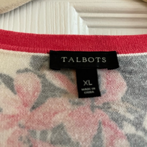 🌺EUC Talbots Spring Floral Cardigan button front 3/4 sleeve - Picture 3 of 7